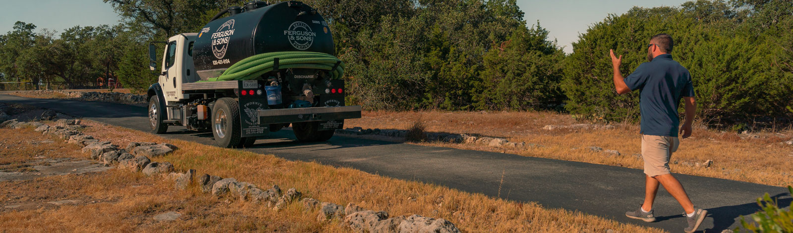 Ferguson & Son Septic Pumping Truck & Employee Slide